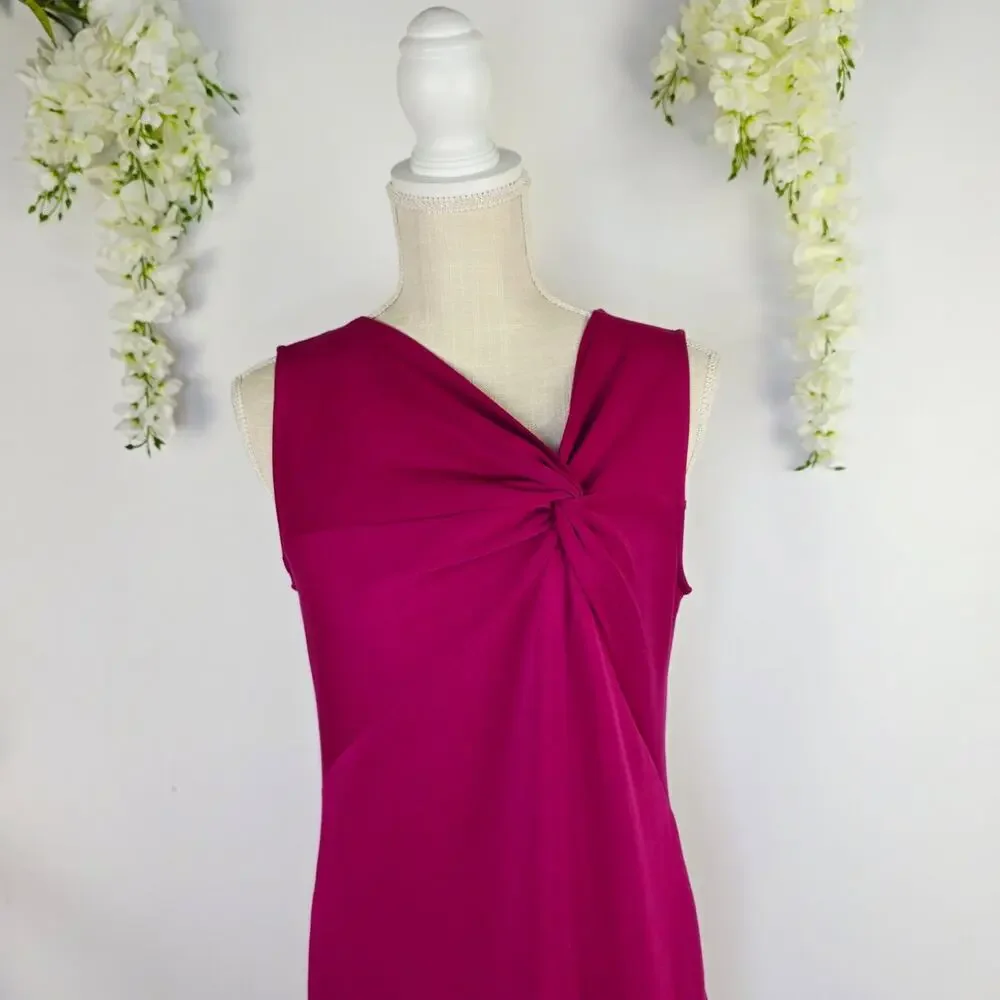 Soft Surroundings Hannah Maxi Dress Small Raspberry Twist Neck Scooba Knit Soft